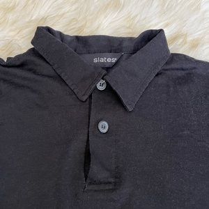 Men’s Slates Black Long Sleeve Collared Top XL